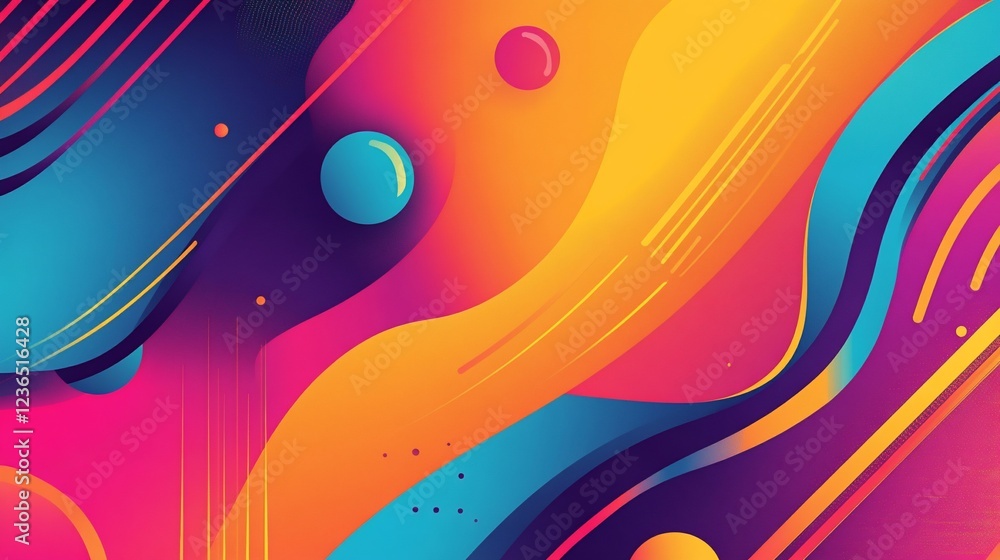 Poster vibrant abstract swirls of color with fluid shapes and dynamic gradients