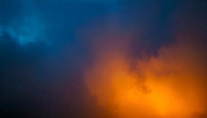 Fototapeta premium Vibrant and Mystical Atmosphere with Blue and Orange Fog, Soft Lighting, and Cloudy Texture, Perfect for Creative and Abstract Concepts, Cinematic Backgrounds, or Fantasy and Sci-Fi Themes with Dramat