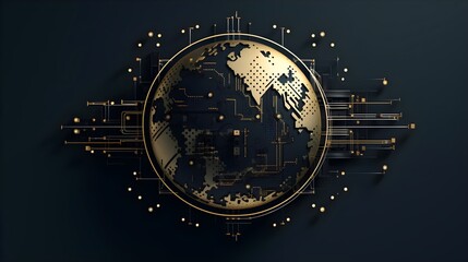 Global Network: Exploring the Interconnected Digital World through Circuitry and Technology, a Visual Representation of Modern Communication and Data Flow, Showcasing Futuristic Designs.