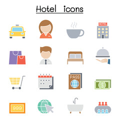 Hotel icon set in thin line style