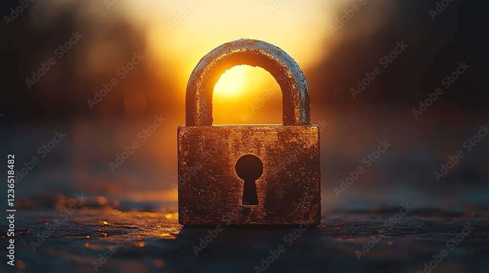 Poster a hightech digital padlock securing sensitive information