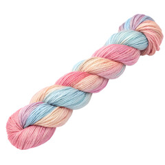 Skeins of yarn and tangles of threads watercolor composition template illustration of balls of wool