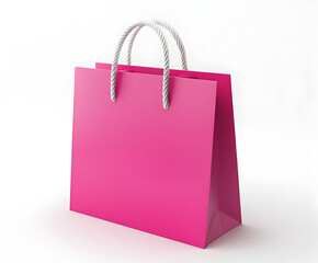 Bolsa de compras rosa minimalista para tienda online, boutique y marketing de marca