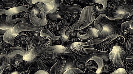 Obraz premium Pencil art seamless pattern abstract repeat hand drawn sketch texture natural dark grunge background illustration