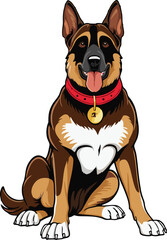 Belgian Malinois dog mascot logo design concept vector illustration white background