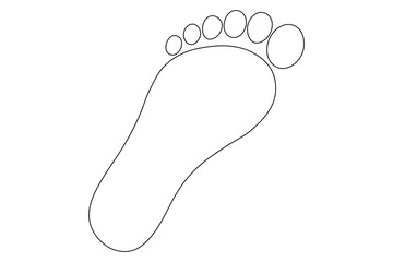 Foot sole continuous single line art of isolated outline vector drawing illustration 