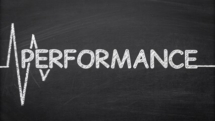 Obraz premium Heartbeat Line and Performance Word Illustration Representing Business Dynamics and Growth Concepts