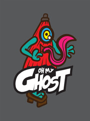 japanese ghost vector for kids tshirt cultural fashion