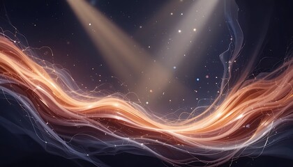 Obraz premium Abstract Golden Waves Flowing In Dark Space