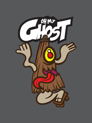 japanese ghost vector for kids tshirt cultural fashion