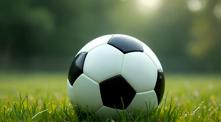 Fototapeta premium soccer ball on grass