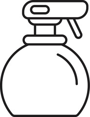 Simple line icon of a spray bottle, ideal for projects related to cleaning, hygiene, and household chores