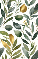 olive branch seamless pattern