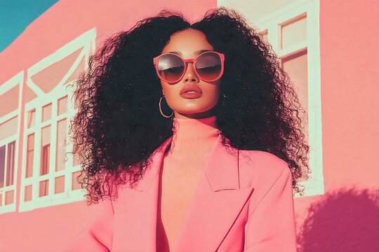 Stylish Portrait of a Woman Blending Vaporwave Aesthetics