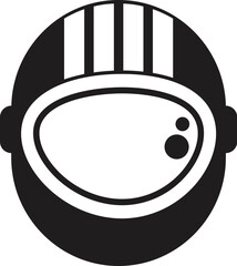 Minimalist black and white icon of an astronaut helmet, ideal for space exploration and futuristic themes