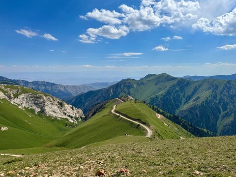 Green mountains of Kyrgyzstan. Naryn region 