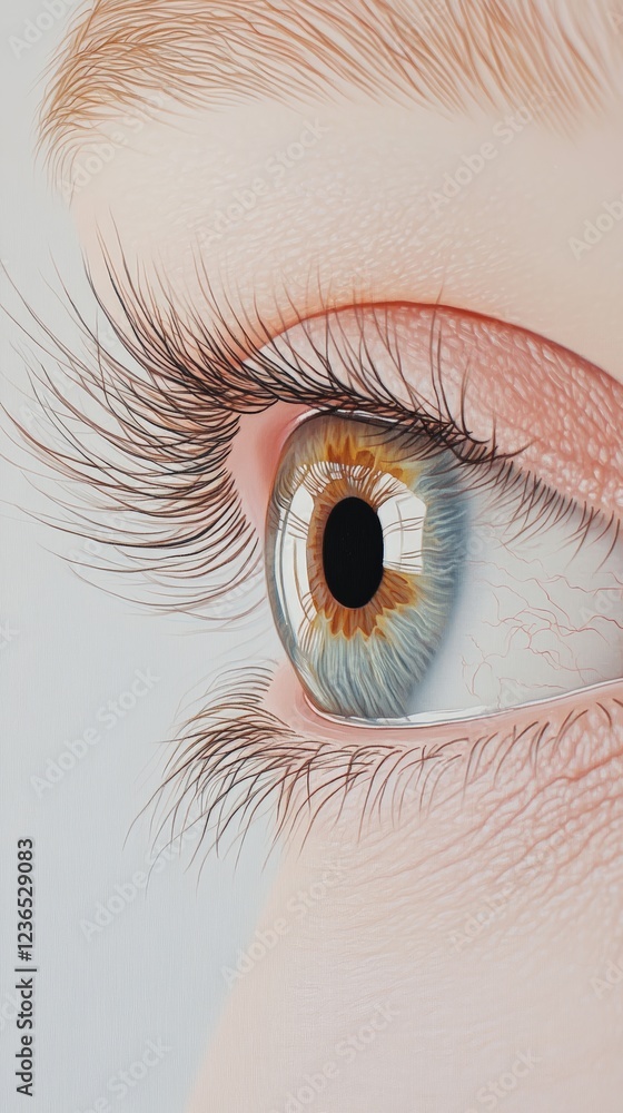 Aufkleber hyperrealistic close up capturing intricate details of an eye, revealing the beauty and complexity o