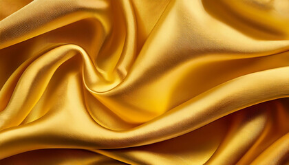 yellow heritage with waves or ripples design illustration creased or wrinkled silk fabric in soft yellow gold shade smooth textured history design