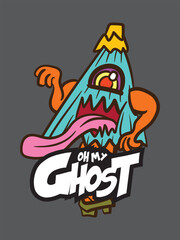 japanese ghost vector for kids tshirt cultural fashion