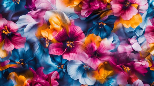 All over floral pattern new style unique flower creative effect art with blur wave texture endless repeat for digital machin print design cover saree suit kurti parda chader high clarity sharp image
