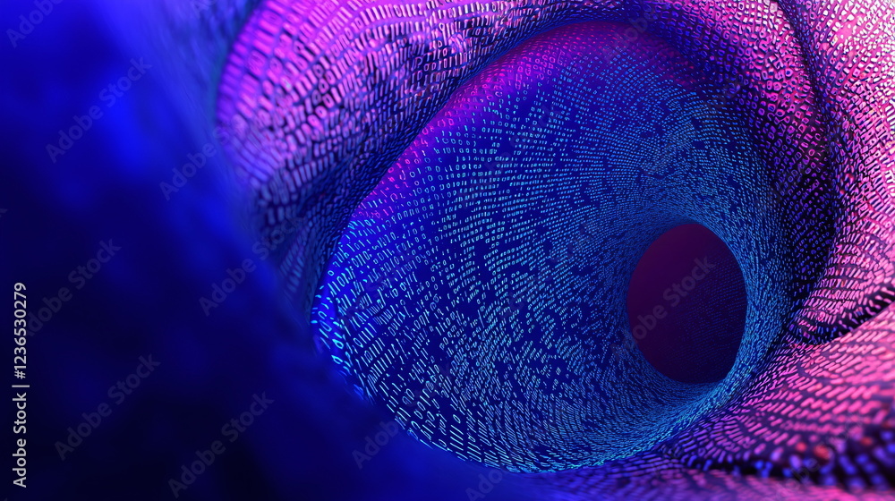 Aufkleber vibrant abstract swirling patterns with glowing blue and purple hues creating a mesmerizing effect, 