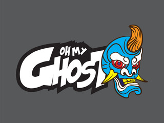 japanese ghost vector for kids tshirt cultural fashion