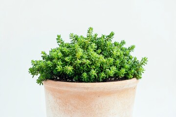Vibrant Cladonia Plant Elevates Modern Decor in Stylish Pot on Clean White Background