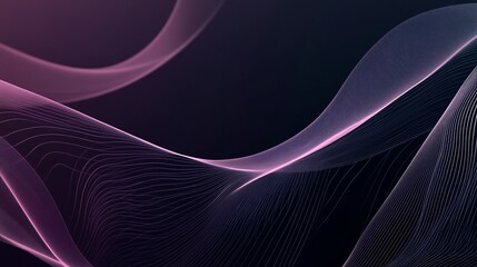 Abstract Pink Mesh Lines on Dark Background, Wavy Pattern with Depth and Texture