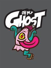 japanese ghost vector for kids tshirt cultural fashion