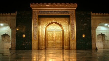 Fototapeta premium Madinah Munwara Saudi Arabia ( Madina ) Holy Prophet Tomb ( Masjid e Nabwi