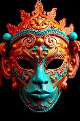 Intricate dual-faced Venetian mask for Purim costumes, theatrical performances, and artistic displays