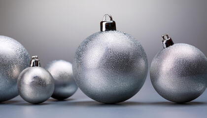 the silver christmas ornaments