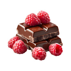 Raspberry Chocolate Caramel Delight Isolated on Transparent Background