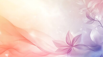 Abstract Pastel Floral Design with Flowing Waves