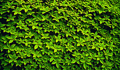 Green leaf hedge background.