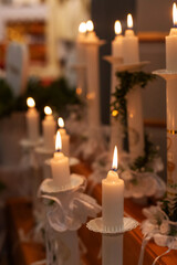 White Candle for First Holy Communion, Holy Sacraments, Christianity