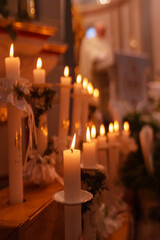 White Candle for First Holy Communion, Holy Sacraments, Christianity
