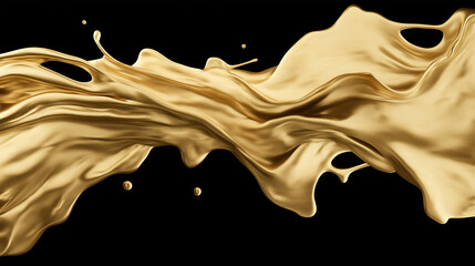 Luxurious Gold Liquid Splashing Against a Black Background