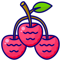 Filled Line Cherry Icon