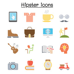 Hipster icon set in thin line style