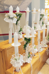 White Candle for First Holy Communion, Holy Sacraments, Christianity