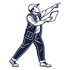 man directing with tab color vector image 