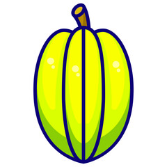 Filled Line Star Fruit Icon