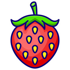 Filled Line Strawberry Icon
