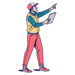 man directing with tab color vector image 