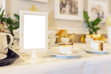 Frame with empty space on the table