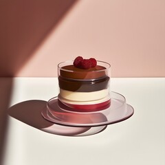 Layered desserts featuring delicate textures and rich flavors, beautifully assembled for an elegant and indulgent gourmet experience.