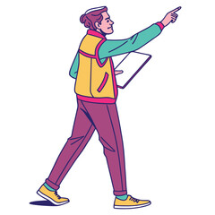 man directing with tab color vector image 