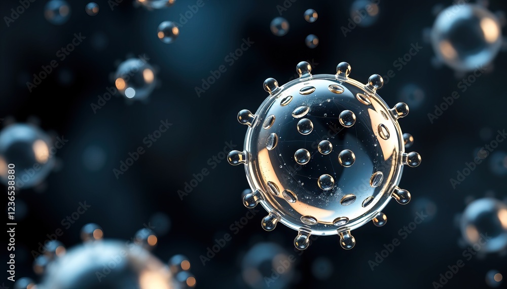 Aufkleber Microscopic view of virus particle structure and potential for contagion