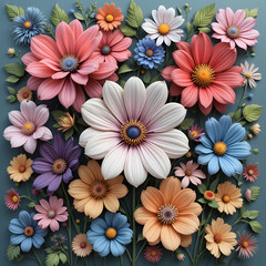 
"Elegant 3D floral blooms with intricate details and lifelike depth."